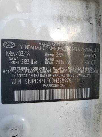 VIN 5NPD84LF0JH358978 2018 Hyundai Elantra, Sel no.12