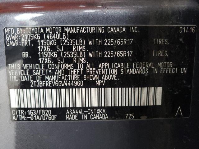 2016 TOYOTA RAV4 LE - 2T3BFREV6GW444960