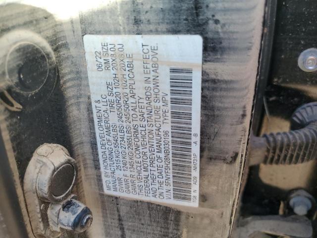 2022 HONDA PILOT SE 5FNYF5H28NB030196