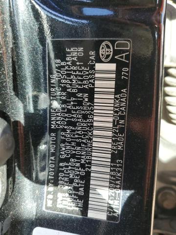 2019 TOYOTA COROLLA L - 2T1BURHE2KC196257