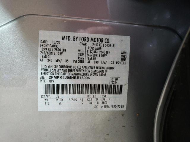 2022 FORD EDGE SEL - 2FMPK4J95NBB16096