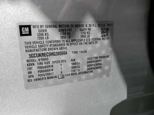 2017 CHEVROLET SILVERADO - 3GCUKREC9HG380904