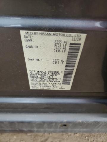 2019 NISSAN LEAF S PLU - 1N4BZ1CP0KC321878