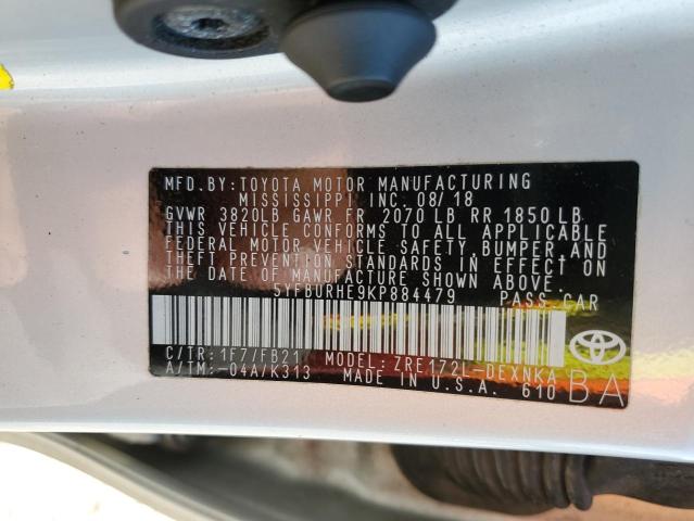 2019 TOYOTA COROLLA L - 5YFBURHE9KP884479