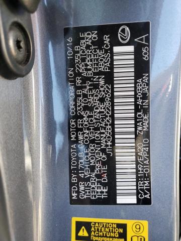 2017 LEXUS CT 200 JTHKD5BH2H2289622