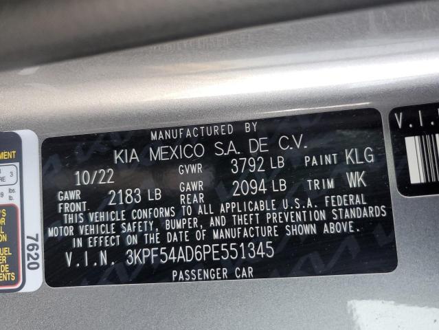 VIN 3KPF54AD6PE551345 2023 KIA Forte, Gt Line no.13