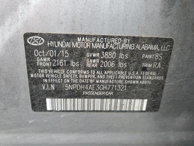 VIN 5NPDH4AE3GH771321 2016 Hyundai Elantra, SE no.13