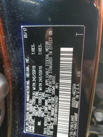 2017 TOYOTA HIGHLANDER - 5TDDZRFH8HS424687