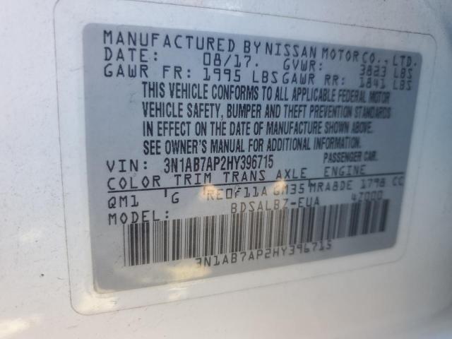 2017 NISSAN SENTRA S - 3N1AB7AP2HY396715