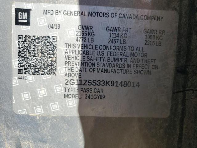 VIN 2G11Z5S33K9148014 2019 Chevrolet Impala, LT no.12