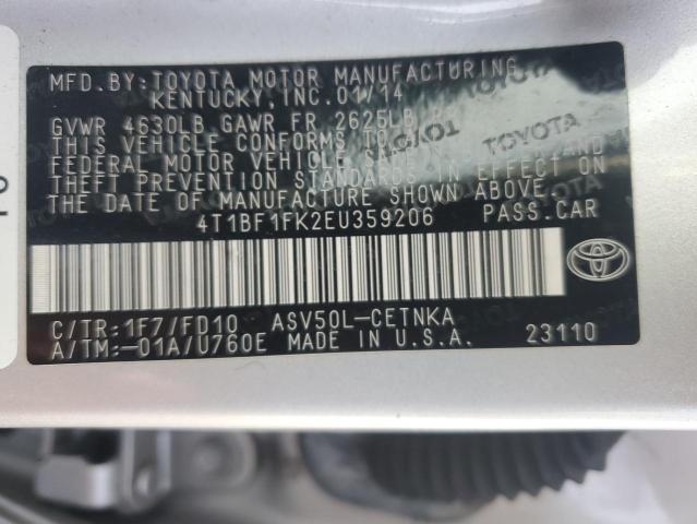 VIN 4T1BF1FK2EU359206 2014 Toyota Camry, L no.13