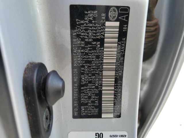 2017 TOYOTA COROLLA L - 2T1BURHE0HC920004