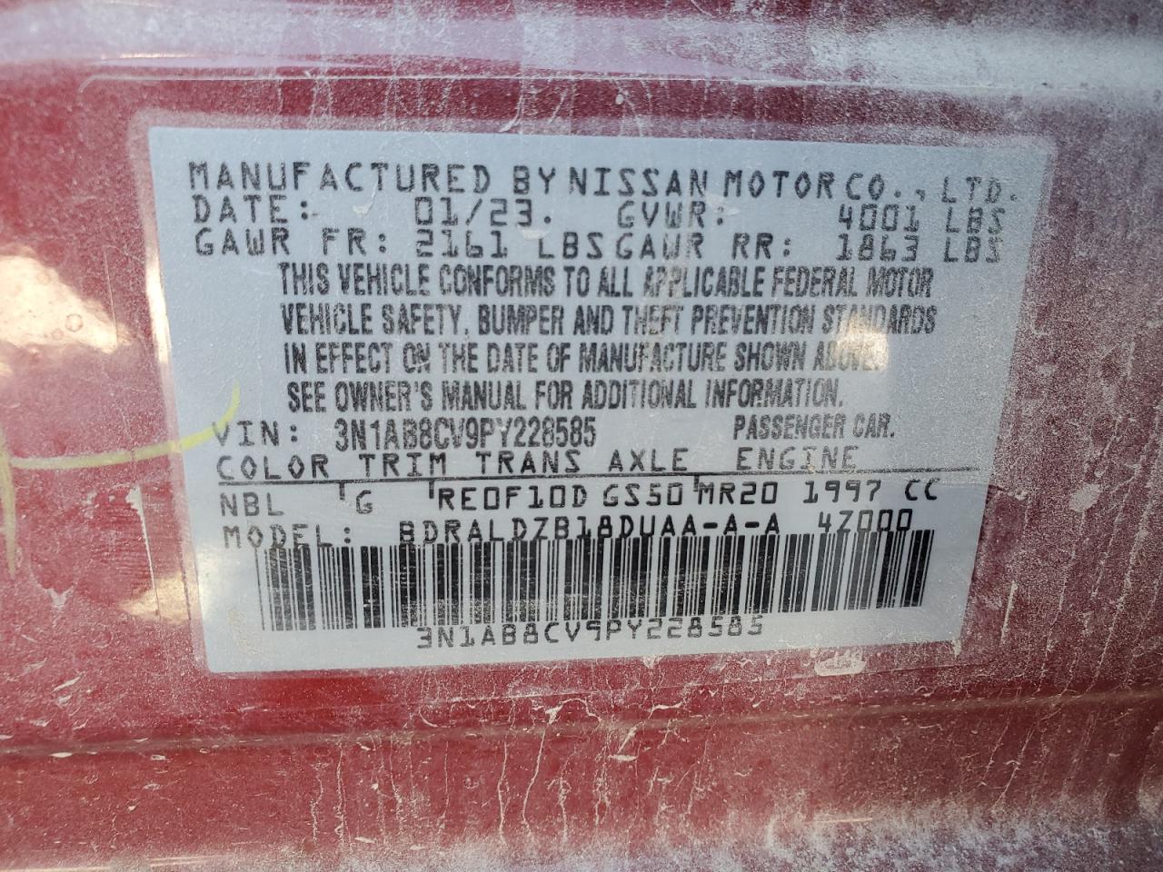 Lot #2943241461 2023 NISSAN SENTRA SV