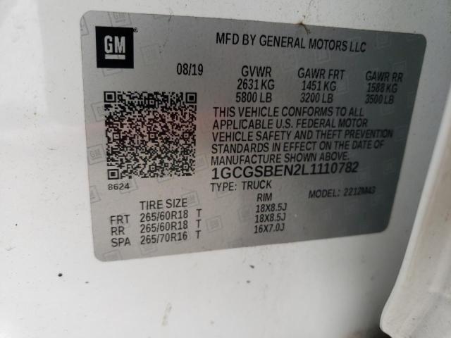2020 CHEVROLET COLORADO - 1GCGSBEN2L1110782
