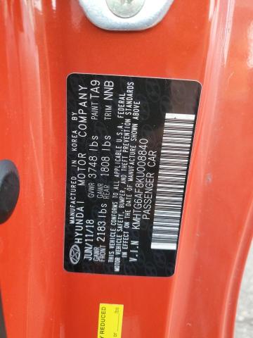 2019 HYUNDAI VELOSTER B - KMHTG6AF8KU008840