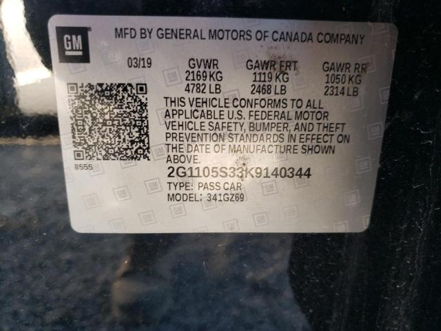 VIN 2G1105S33K9140344 2019 Chevrolet Impala, Premier no.12