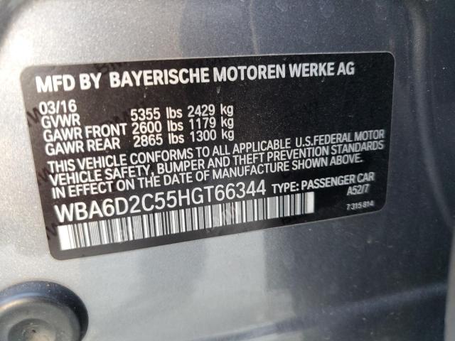 VIN WBA6D2C55HGT66344 2017 BMW 6 SERIES no.12