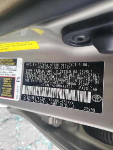 2017 TOYOTA CAMRY LE - 4T1BF1FK4HU445797