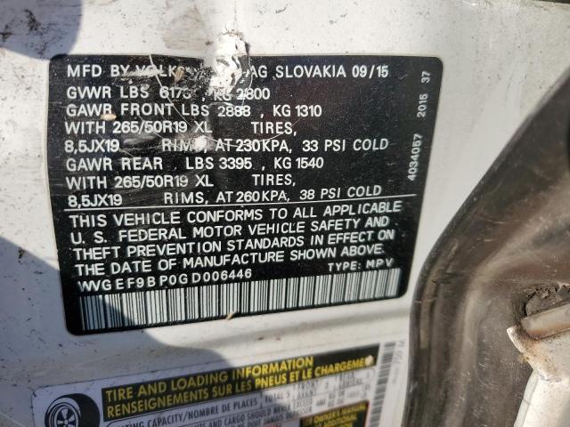 2016 VOLKSWAGEN TOUAREG SP WVGEF9BP0GD006446