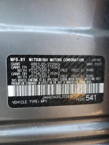 2020 MITSUBISHI OUTLANDER - JA4AD3A30LZ039751