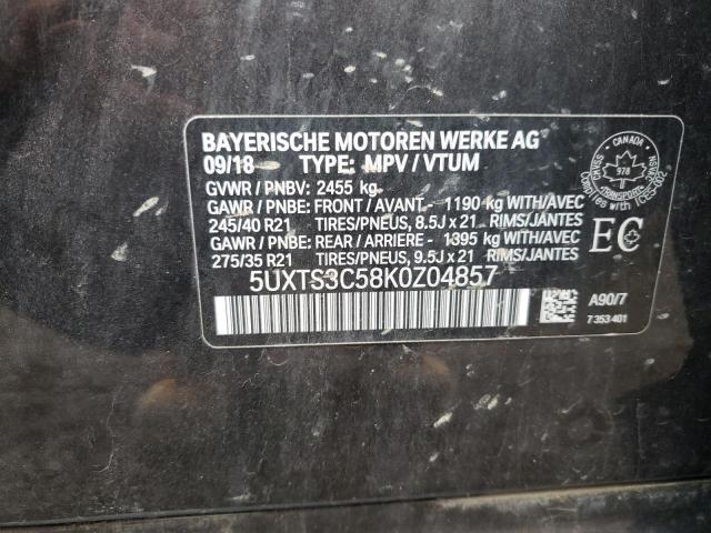 2019 BMW X3 XDRIVEM - 5UXTS3C58K0Z04857