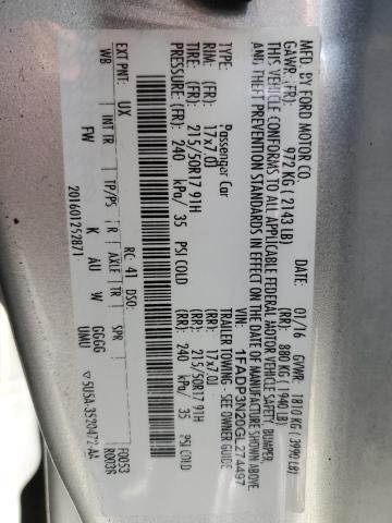 2016 FORD FOCUS TITA - 1FADP3N20GL274497