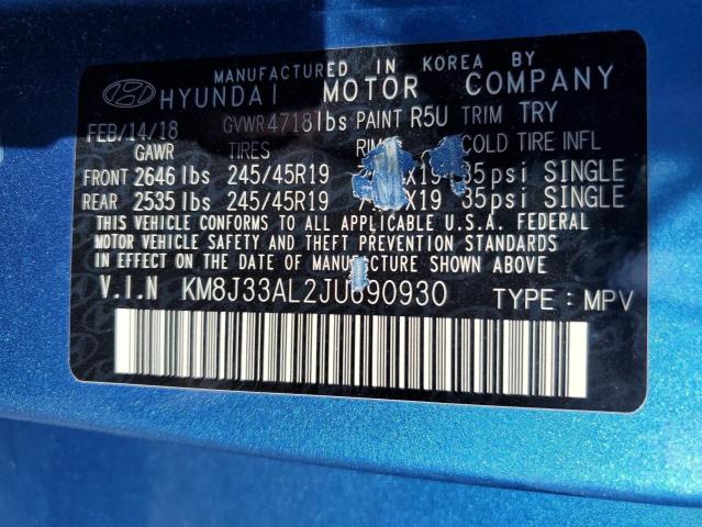 2018 HYUNDAI TUCSON SPO - KM8J33AL2JU690930