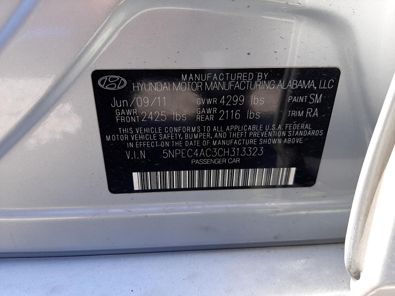 Lot #2888607139 2012 HYUNDAI SONATA SE