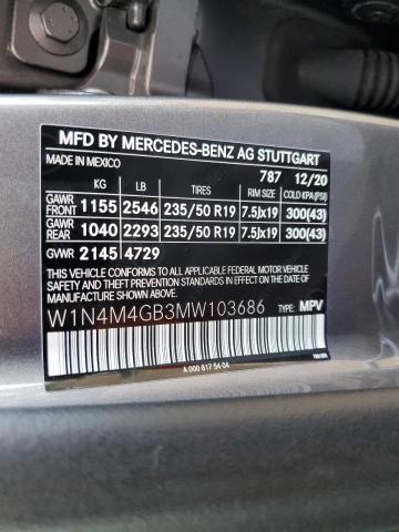 VIN W1N4M4GB3MW103686 2021 MERCEDES-BENZ GLB-CLASS no.13