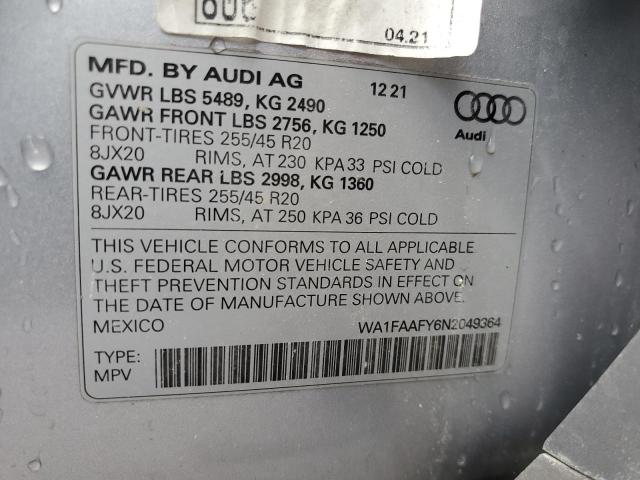 2022 AUDI Q5 PRESTIG WA1FAAFY6N2049364