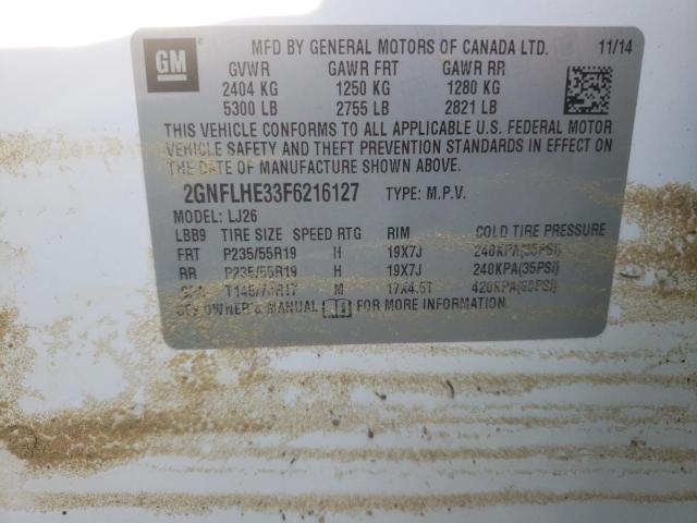 2015 CHEVROLET EQUINOX LT - 2GNFLHE33F6216127