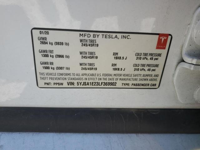 2020 TESLA MODEL S - 5YJSA1E23LF369902