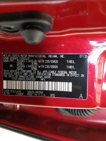 2020 TOYOTA HIGHLANDER - 5TDFZRBH0LS040359