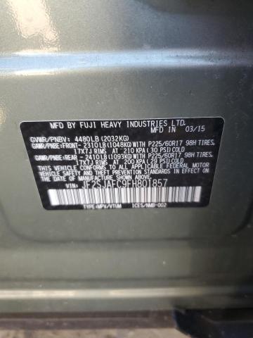 2015 SUBARU FORESTER 2 - JF2SJAFC9FH801857
