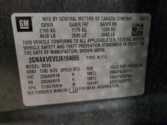 2018 CHEVROLET EQUINOX PR - 2GNAXVEV2J6184665