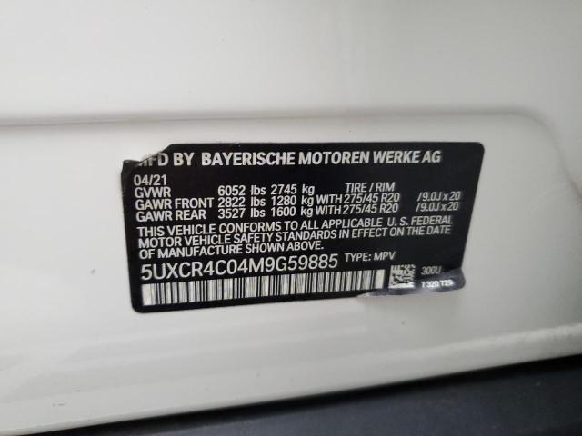 VIN 5UXCR4C04M9G59885 2021 BMW X5, Sdrive 40I no.13