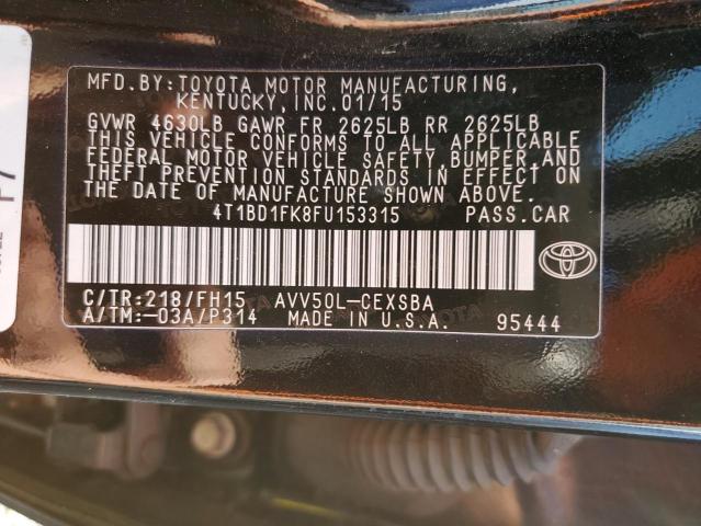 2015 TOYOTA CAMRY HYBR - 4T1BD1FK8FU153315
