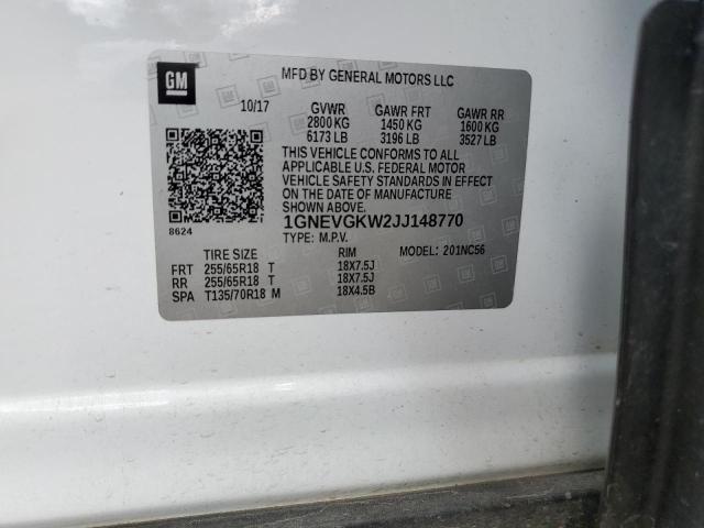 2018 CHEVROLET TRAVERSE L - 1GNEVGKW2JJ148770