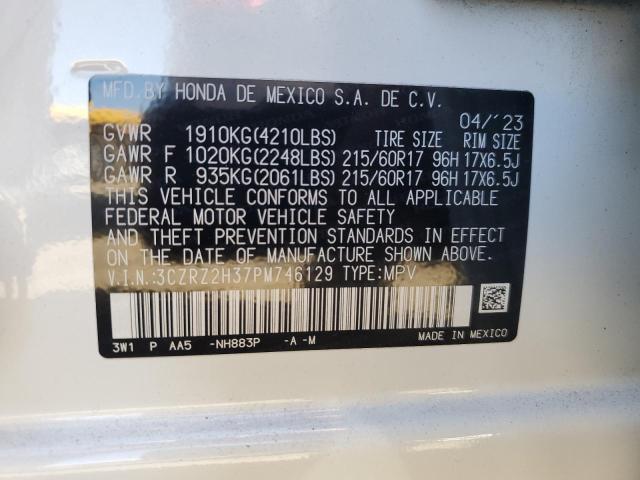 VIN 3CZRZ2H37PM746129 2023 Honda HR-V, LX no.13