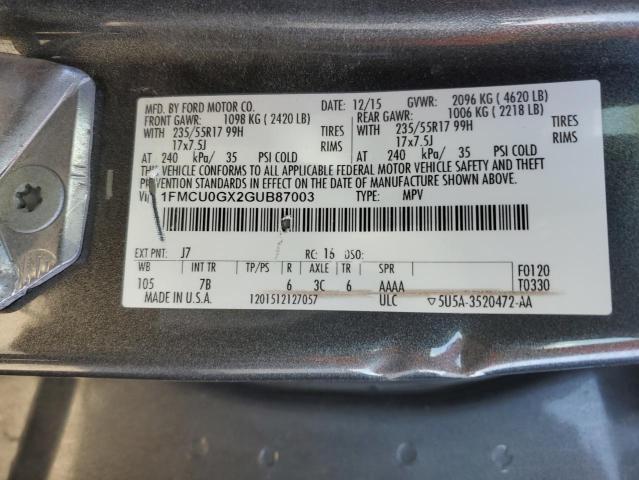 2016 FORD ESCAPE SE - 1FMCU0GX2GUB87003
