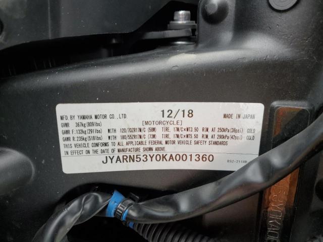 2019 YAMAHA MT09 C JYARN53Y0KA001360