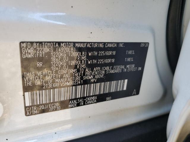 VIN 2T3E6RFV5MW002341 2021 Toyota RAV4, Xse no.13