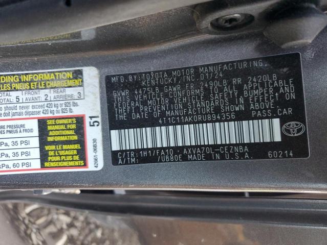 VIN 4T1C11AK0RU894356 2024 Toyota Camry, LE no.13