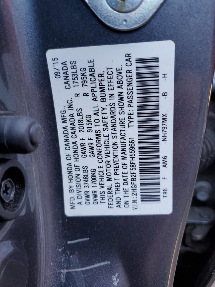 Lot #2994342058 2015 HONDA CIVIC LX