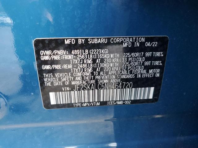 VIN JF2SKALC5NH464720 2022 SUBARU FORESTER no.14