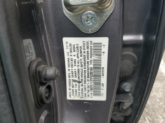 VIN 19XFB4F27FE200104 2015 Honda Civic, Hybrid no.12