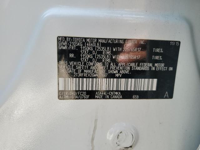 2016 TOYOTA RAV4 XLE - 2T3RFREV2GW417687