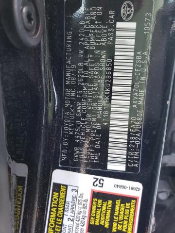 2019 TOYOTA CAMRY L - 4T1B11HKXKU296850