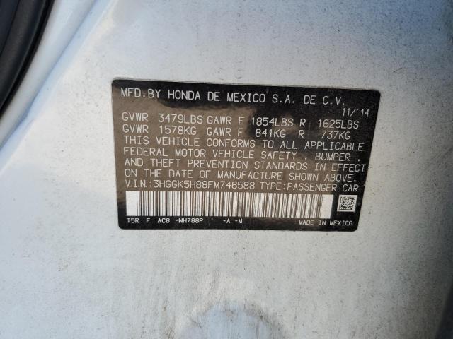 VIN 3HGGK5H88FM746588 2015 Honda Fit, EX no.12