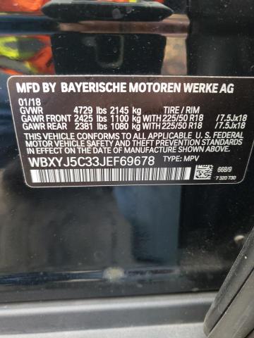 VIN WBXYJ5C33JEF69678 2018 BMW X2 no.12